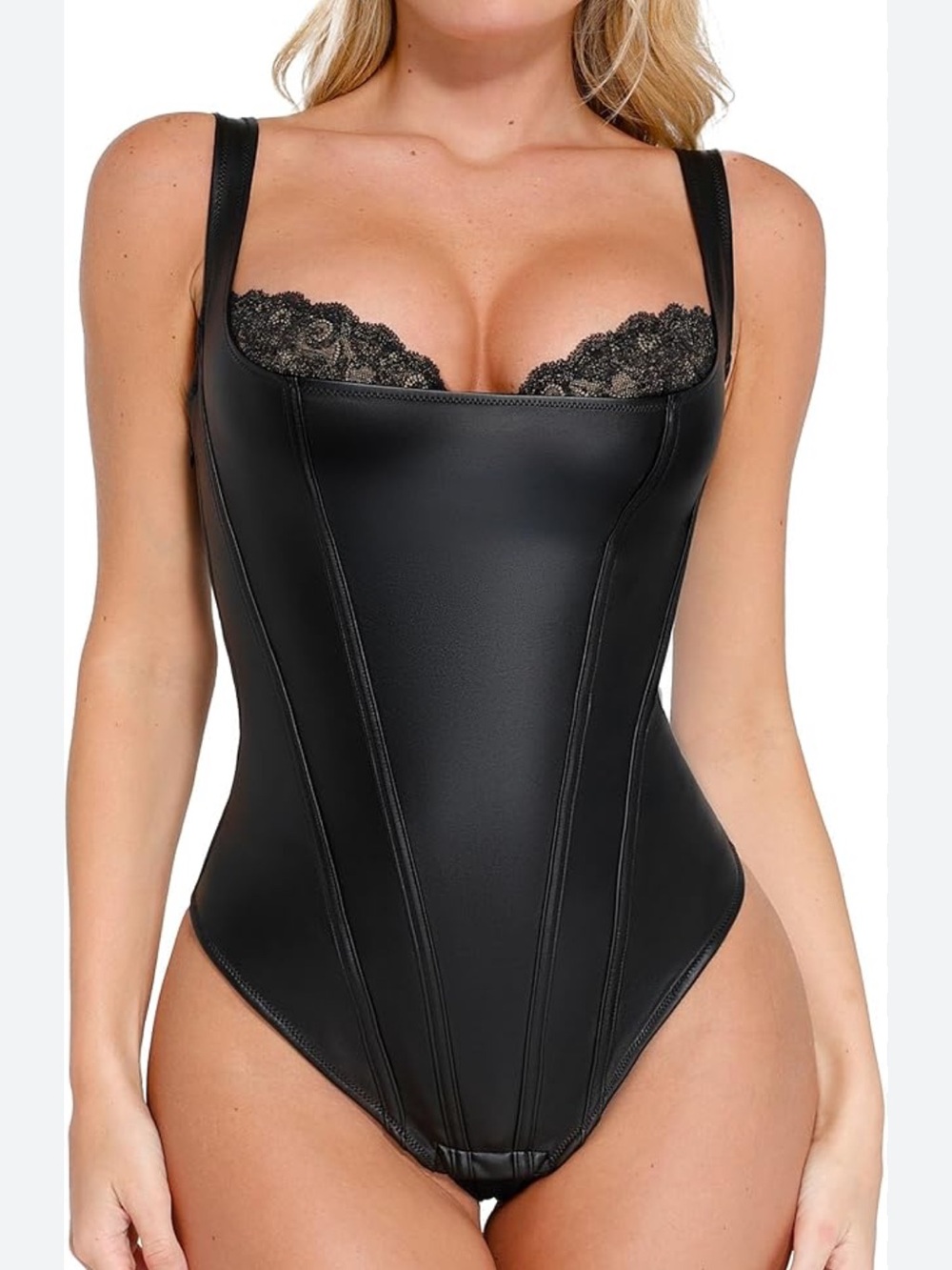 Popilush Shapewear Bodysuit Lace Corset Tank Top blouse lux one piece NWT Sz XL